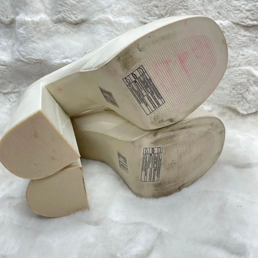 🔥Forever 21 Chunky White Platforms Emo Lolita Preppy Academia Y2K Size 5.5